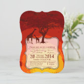 5x7 Afrikaanse Safari Giraffe Wild Wedding Uitnodi Kaart (Staand voorkant)