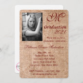 5x7 Afstuderen Deel Uitnodiging Tarwe op Burlap Sa (Voorkant / Achterkant)