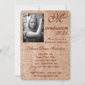 5x7 Afstuderen Deel Uitnodiging Tarwe op Burlap Sa (Voorkant)