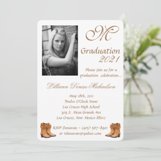 5x7 Afstuderen Deel Uitnodiging Zomer Land Wedd (Staand voorkant)