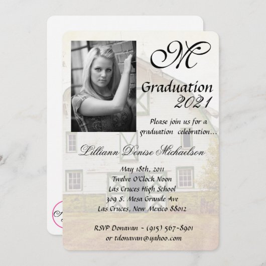 5x7 Afstuderen deel Uitnodiging Zonsondergang Schu (Voorkant / Achterkant)