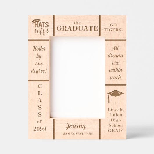 5x7 Afstuderen Klasse van aangepaste naam Jaar Por Gegraveerde Lijstjes (Voorkant)