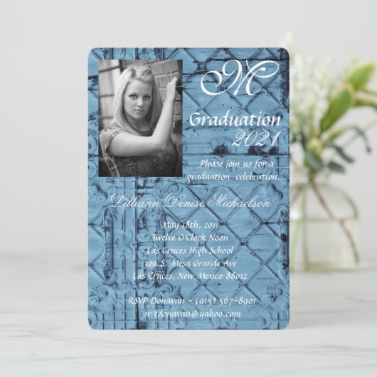 5x7 Afstuderen onderdeeluitnodiging rustiek tinpan Kaart (Staand voorkant)