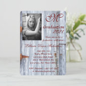 5x7 Afstuderen onderdeeluitnodiging Witte Wash Woo Kaart (Staand voorkant)