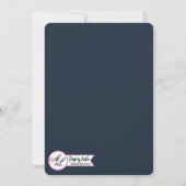 5x7 Afstuderen Part Invitation Baby Roze Kosmos op Kaart (Achterkant)