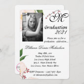 5x7 Afstuderen Part Invitation Baby Roze Kosmos op Kaart (Voorkant / Achterkant)