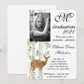 5x7 Afstuderen Part Invitation Deer Doe Buck Woodl Kaart (Voorkant / Achterkant)