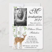 5x7 Afstuderen Part Invitation Deer Doe Buck Woodl Kaart (Voorkant)