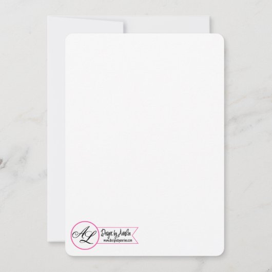 5x7 Afstuderen Part Invitation Lavendel Hibiscus o Kaart (Achterkant)