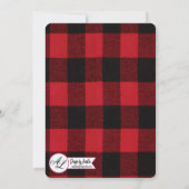 5x7 Afstuderen Part Invitation Red Buffalo Plaid Kaart (Achterkant)