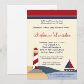 5x7 Ahoy maat zeilboot baby shower uitnodiging (Voorkant / Achterkant)