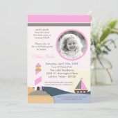 5x7 Ahoy Mate Sail Boat Birthday Party Uitnodiging (Staand voorkant)