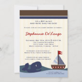 5x7 Ahoy Mate Sailboat Whal Baby shower Uitnodigin Kaart (Voorkant)