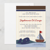 5x7 Ahoy Mate Sailboat Whal Baby shower Uitnodigin Kaart (Voorkant / Achterkant)