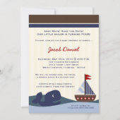 5x7 Ahoy Mate Sailboat Whal Birthday Invitation Save The Date (Voorkant)