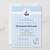 5x7 Ahoy Nautical Sail Boat Baby shower Uitnodigin Kaart (Voorkant)