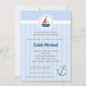 5x7 Ahoy Nautical Sail Boat Birthday Uitnodiging (Voorkant)