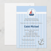 5x7 Ahoy Nautical Sail Boat Birthday Uitnodiging (Voorkant / Achterkant)