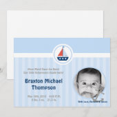 5x7 Ahoy Nautical Sail Foto Geboorteaankondiging Kaart (Voorkant / Achterkant)