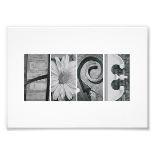 5x7 alfabet Letter Photography Hope Print Foto Afdruk