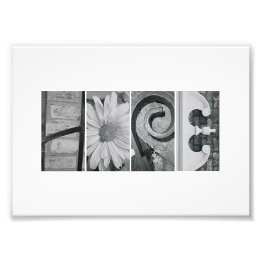 5x7 alfabet Letter Photography Hope Print Foto Afdruk (Voorkant)