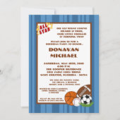 5x7 All Star Blue Verjaardag Uitnodiging (Voorkant)