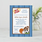 5x7 All Star MVP Sport Ball Baby shower Uitnodigin Kaart (Staand voorkant)