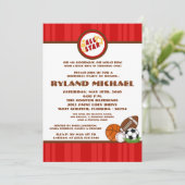 5x7 All Star Red Verjaardag Uitnodiging (Staand voorkant)