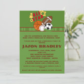 5x7 Alle Star Green Birthday Party Uitnodiging (Staand voorkant)