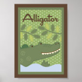 5x7 "Alligato" Oerwoud Safari Baby Bedding Wall Ar Poster (Voorkant)