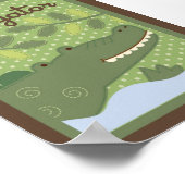 5x7 "Alligato" Oerwoud Safari Baby Bedding Wall Ar Poster (Hoek)