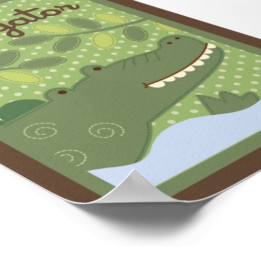 5x7 "Alligato" Oerwoud Safari Baby Bedding Wall Ar Poster (Hoek)