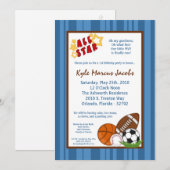 5x7 AllStar MVP SportBall Birthday Part Invitation Kaart (Voorkant / Achterkant)