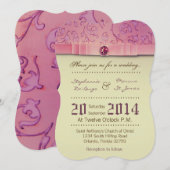 5x7 Amethist Jewel reliëf bruiloft uitnodiging (Voorkant / Achterkant)