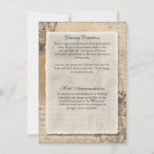 5x7 Antieke Pauw Vintage Trouwuitnodiging Kaart (Achterkant)