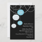 5x7 Aqua Blue Paper Lantern Wedding Invite Kaart (Voorkant)