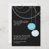 5x7 Aqua Blue Paper Lantern Wedding Invite Kaart (Achterkant)