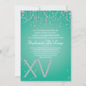 5x7 Aqua Diamond Quinceanera Birthday Uitnodiging (Voorkant)