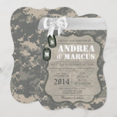 5x7 ARMY ACU Uniform Camo Wedding Invitation Kaart (Voorkant / Achterkant)