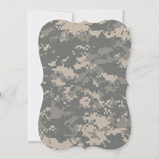 5x7 ARMY ACU Uniform Camo Wedding Invitation Kaart (Achterkant)