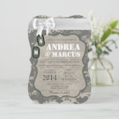 5x7 ARMY ACU Uniform Camo Wedding Invitation Kaart (Staand voorkant)