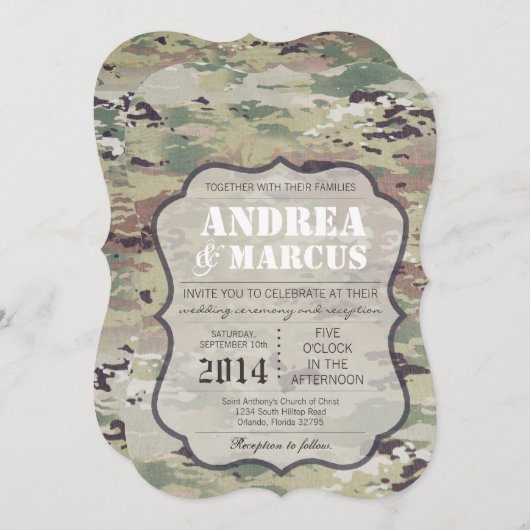 5x7 Army Air Force OCP Camo Uitnodiging voor het H (Voorkant / Achterkant)