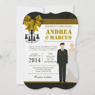 5x7 ARMY Bruid Uniform Huwelijksuitnodiging Kaart