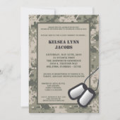 5x7 ARMY Camo ACU Print Baby shower Invitation Kaart (Voorkant)
