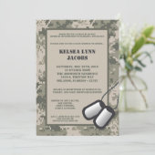 5x7 ARMY Camo ACU Print Baby shower Invitation Kaart (Staand voorkant)