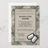 5x7 ARMY Camo ACU Print Baby shower Invitation Kaart (Voorkant / Achterkant)