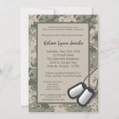 5x7 ARMY Camo ACU Print Baby shower Invitation Kaart (Voorkant)