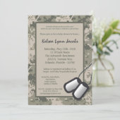5x7 ARMY Camo ACU Print Baby shower Invitation Kaart (Staand voorkant)