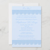 5x7 Baby Boy Blue Lace Baby shower Uitnodiging (Voorkant)