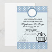 5x7 Baby Boy Shower Invitation Kaart (Voorkant / Achterkant)